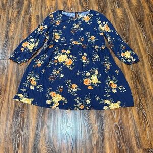NWT Old Navy Floral Long Sleeve Blue Women’s Dress Floral Easter Spring Top